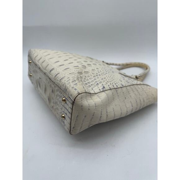 Brahmin Mini Asher Crocodile Leather Cream Satchel Shoulder Bag Women's - Picture 9 of 11